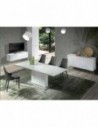 MOMMA HOME Mueble de Televisión diseño Blanco, modelo Caser, Medidas 155.1x 39.6 x 60.2 cm