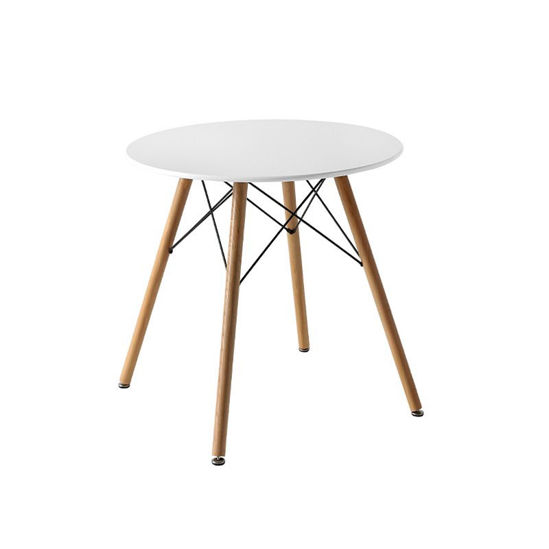 Mesa de Cocina – Modelo Dina – Color Blanco/Haya – Material MDF/Metal – Medidas Ø80 x 74 cm