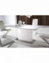 MOMMA HOME Mesa de comedor extensible Blanca, Modelo Ambra, Medidas 160/220 x 90 x 76H cm