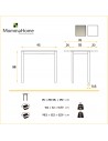 MOMMA HOME Mesa de Cocina Extensible Blanca - Modelo Londres - Material Cristal Templado/Metal - Medidas 95 x 55/95 x 95 cm
