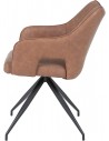 MOMMA HOME Set de 2 sillas de Comedor marrón Acabado en ecopiel de Tacto Suave, con reposabrazos, 60,5 x 54,5 x 83H cm