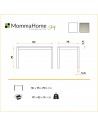 MOMMA HOME Mesa Fija Rectangular Blanca - Modelo Melbourne - Material Cristal Templado/Metal - Medidas 110 x 75 x 75 cm