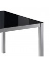 MOMMA HOME Mesa Fija Rectangular Negra - Modelo Melbourne - Material Cristal Templado/Metal - Medidas 110 x 75 x 75 cm