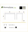 MOMMA HOME Mesa Fija Rectangular Negra - Modelo Melbourne - Material Cristal Templado/Metal - Medidas 110 x 75 x 75 cm