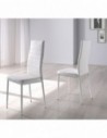 MOMMA HOME Set de 4 Sillas - Modelo Clara - Color Blanco - Material Ecopiel/Metal - Medidas 41 x 47 x 98 cm