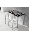 MOMMA HOME Mesa de Cocina Extensible - Modelo CALCUTA - Material Cristal Templado/Metal - Medidas 100/140 x 60 x 76 cm